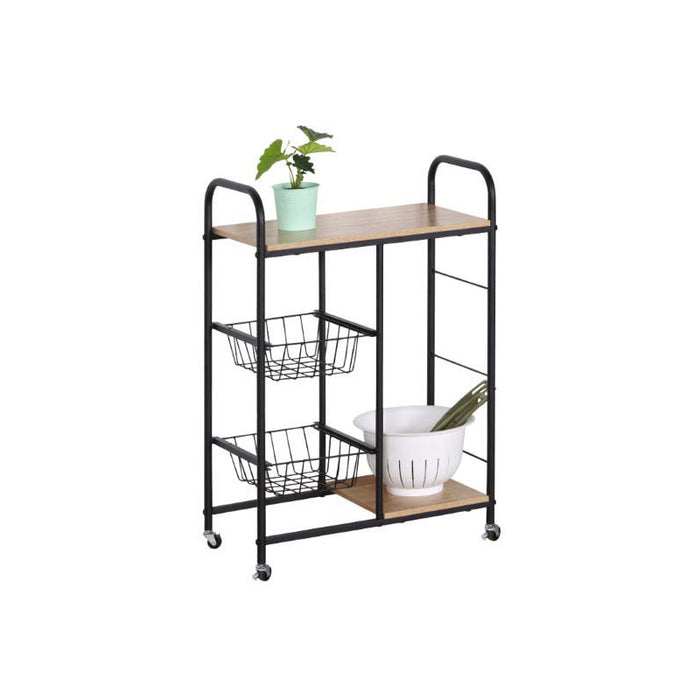 Carrello Cucina Con Ruote Tucson 57x30x85 Naturale/nero