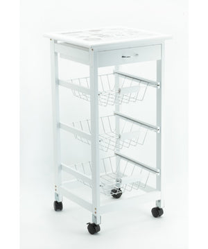 CARRELLO CUCINA OTTAWA 3 CESTI MDF BIANCO FFI