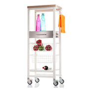 Carrello da cucina alto ONDA ALTO – carrello salvaspazio con cassetto, cestelli e portabottiglie