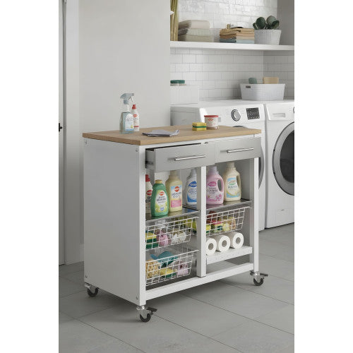 Carrello da cucina BERGEN con cassetti, cestini e portabottiglie