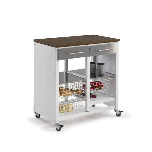 Carrello da cucina BERGEN con cassetti, cestini e portabottiglie