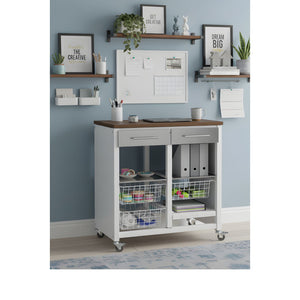 Carrello da cucina BERGEN con cassetti, cestini e portabottiglie – design e produzione spagnola