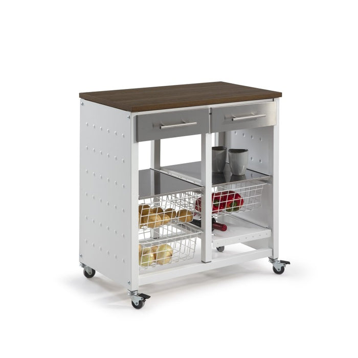 Carrello da cucina BERGEN con cassetti, cestini e portabottiglie – design e produzione spagnola