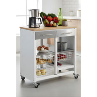 Carrello da cucina BERGEN con cassetti, cestini e portabottiglie