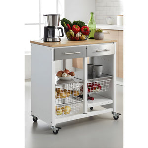 Carrello da cucina BERGEN con cassetti, cestini e portabottiglie