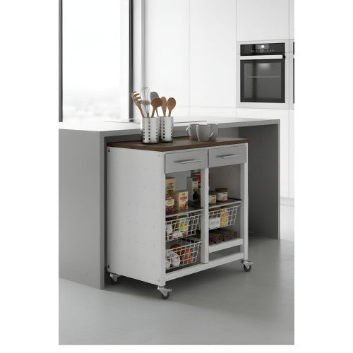 Carrello da cucina BERGEN con cassetti, cestini e portabottiglie