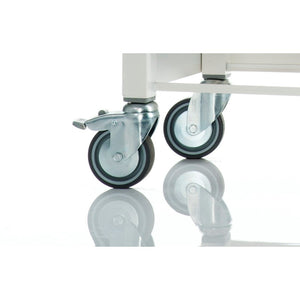 Carrello da cucina CHELSEA con ruote – Piano in acciaio inox, 3 cestelli, cassetto e portabottiglie