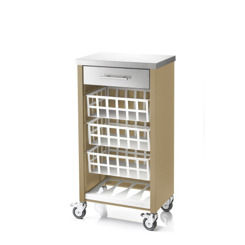 Carrello da cucina con piano di lavoro in acciaio inox, MOHER