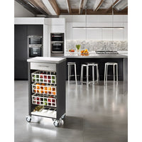 Carrello da cucina con piano di lavoro in acciaio inox, MOHER