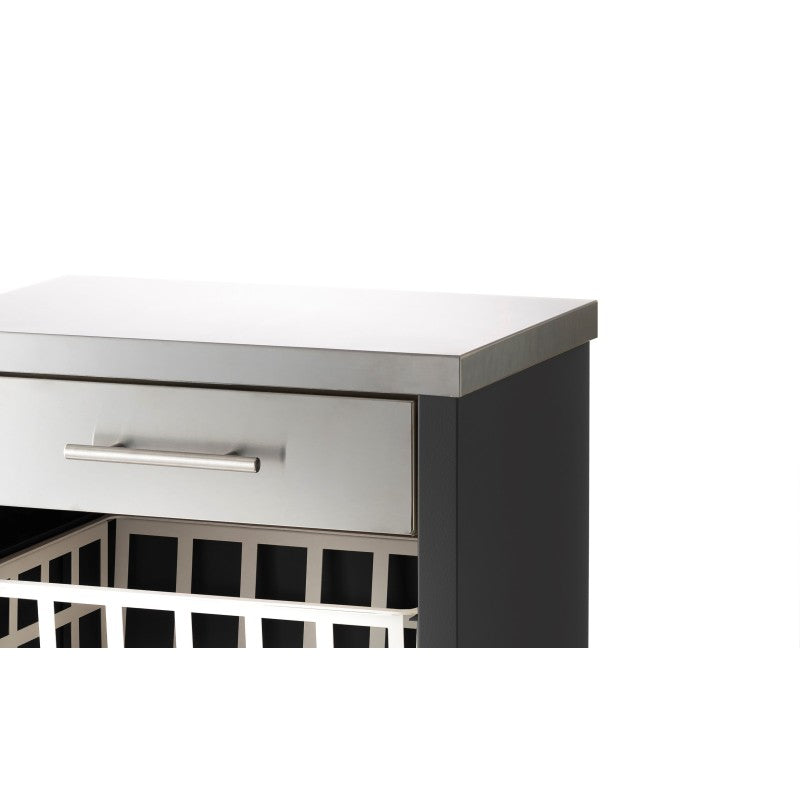 Carrello da cucina con piano di lavoro in acciaio inox, MOHER