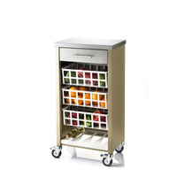 Carrello da cucina con piano di lavoro in acciaio inox, MOHER