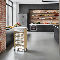 Carrello da cucina con piano di lavoro in acciaio inox, MOHER