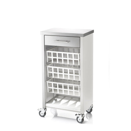 Carrello da cucina con piano di lavoro in acciaio inox, MOHER
