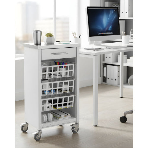 Carrello da cucina con piano di lavoro in acciaio inox, MOHER