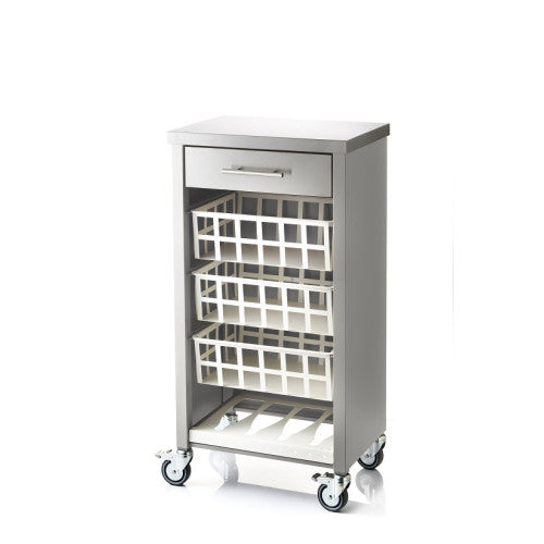 Carrello da cucina con piano di lavoro in acciaio inox, MOHER