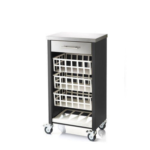 Carrello da cucina con piano di lavoro in acciaio inox, MOHER