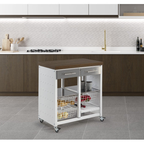 Carrello da cucina doppio trasformabile in tavolino, EKO