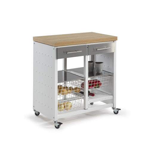 Carrello da cucina doppio trasformabile in tavolino, EKO