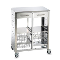 Carrello da cucina grande, molto elegante e con grande capacità, MALMÖ INOX