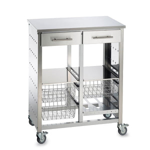 Carrello da cucina grande, molto elegante e con grande capacità, MALMÖ INOX