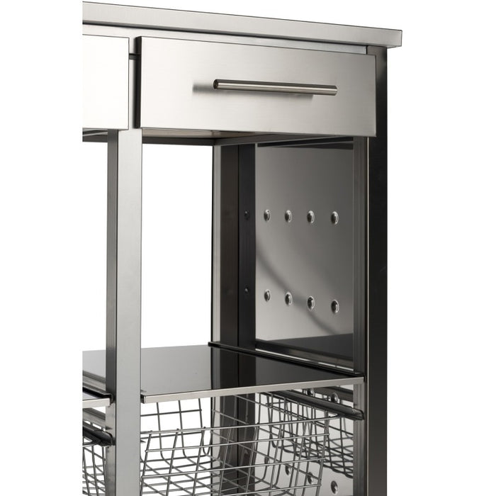 Carrello da cucina grande, molto elegante e con grande capacità, MALMÖ INOX