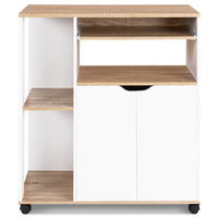 IDMarket - Carrello da cucina legno bianco e ante di faggio L.76 cm COSI