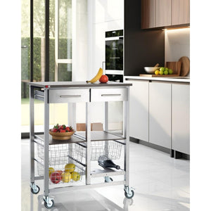 Carrello da cucina ONDA ALLUMINIO DOPPIO