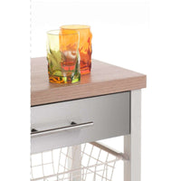 Carrello da cucina ONDA DOBLE – Carrello in metallo doppio con 3 cestelli, 2 cassetti, portabottiglie