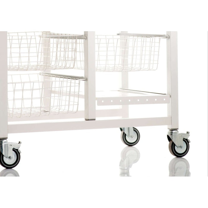 Carrello da cucina ONDA DOBLE – Carrello in metallo doppio con 3 cestelli, 2 cassetti, portabottiglie