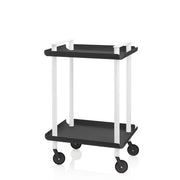 Carrello da Cucina/Portaoggetti  in metallo con 2 ripiani, struttura bianca, LEKY