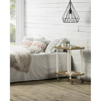 Carrello da Cucina/Portaoggetti  in metallo con 2 ripiani, struttura bianca, LEKY