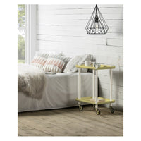 Carrello da Cucina/Portaoggetti  in metallo con 2 ripiani, struttura bianca, LEKY