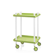 Carrello da Cucina/Portaoggetti  in metallo con 2 ripiani, struttura bianca, LEKY