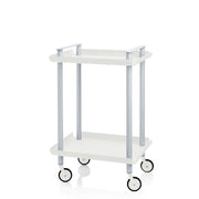 Carrello da Cucina/Portaoggetti  in metallo con 2 ripiani, struttura grigia, LEKY