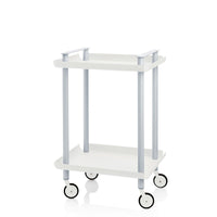 Carrello da Cucina/Portaoggetti  in metallo con 2 ripiani, struttura grigia, LEKY