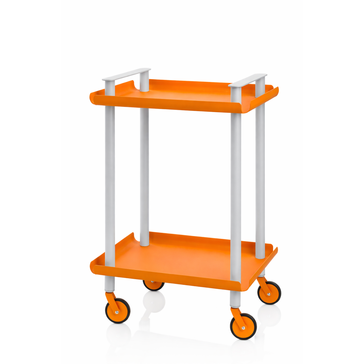 Carrello da Cucina/Portaoggetti  in metallo con 2 ripiani, struttura grigia, LEKY