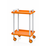 Carrello da Cucina/Portaoggetti  in metallo con 2 ripiani, struttura grigia, LEKY