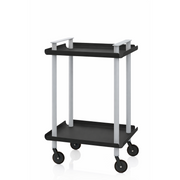 Carrello da Cucina/Portaoggetti  in metallo con 2 ripiani, struttura grigia, LEKY