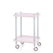 Carrello da Cucina/Portaoggetti  in metallo con 2 ripiani, struttura grigia, LEKY