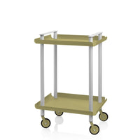 Carrello da Cucina/Portaoggetti  in metallo con 2 ripiani, struttura grigia, LEKY