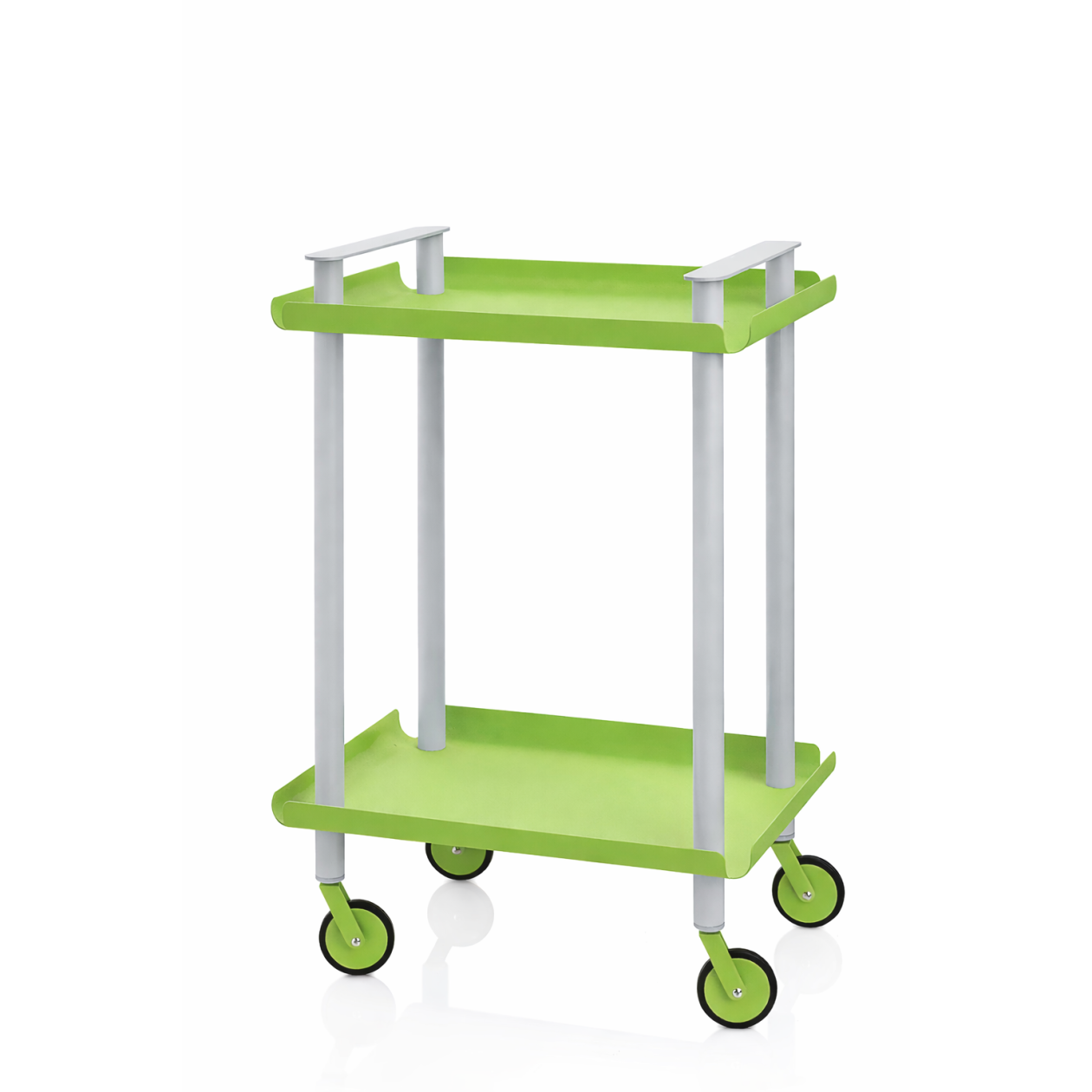 Carrello da Cucina/Portaoggetti  in metallo con 2 ripiani, struttura grigia, LEKY