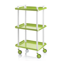 Carrello da Cucina/Portaoggetti  in metallo con 3 ripiani, struttura bianca, LEKY