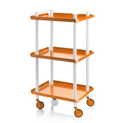 Carrello da Cucina/Portaoggetti  in metallo con 3 ripiani, struttura bianca, LEKY