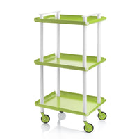 Carrello da Cucina/Portaoggetti  in metallo con 3 ripiani, struttura bianca, LEKY