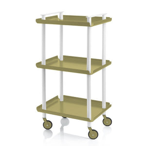 Carrello da Cucina/Portaoggetti  in metallo con 3 ripiani, struttura bianca, LEKY