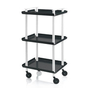 Carrello da Cucina/Portaoggetti  in metallo con 3 ripiani, struttura bianca, LEKY