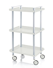 Carrello da Cucina/Portaoggetti  in metallo con 3 ripiani, struttura grigia, LEKY