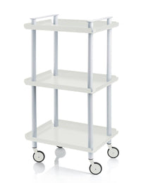 Carrello da Cucina/Portaoggetti  in metallo con 3 ripiani, struttura grigia, LEKY