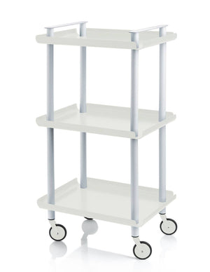 Carrello da Cucina/Portaoggetti  in metallo con 3 ripiani, struttura grigia, LEKY