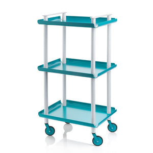 Carrello da Cucina/Portaoggetti  in metallo con 3 ripiani, struttura grigia, LEKY